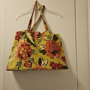Yellow Floral Tote Bag - Large
